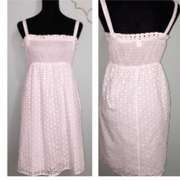 NWOT MODA INTERNATIONAL 100% COTTON SUNDRESS W/REMOVABLE STRAPS EYELET - Picture 1 of 9